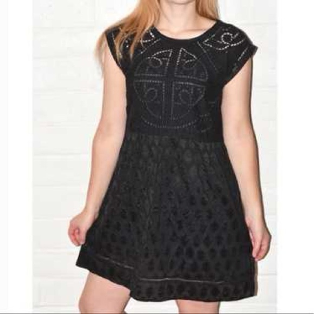 Anthropologie Vanessa Virginia Black Mini Dress